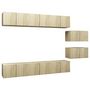 Voir la diapositive 2 : VIDAXL Meubles TV 8 pcs Chene sonoma Bois d'ingenierie