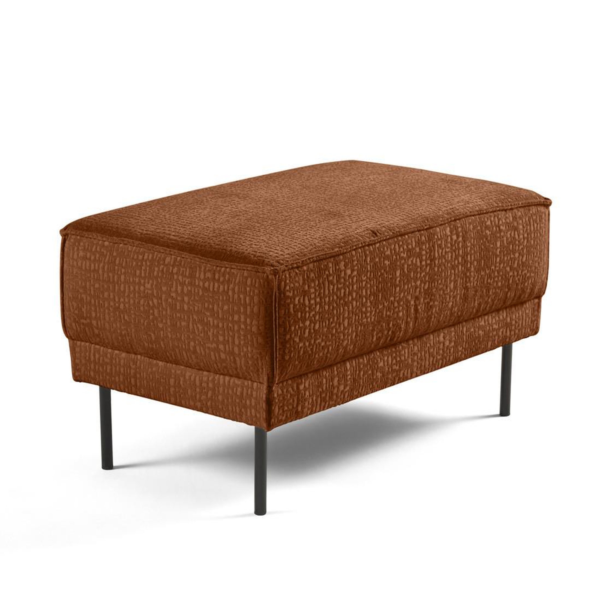 Voir la diapositive 3 : LISA DESIGN Charlie - pouf - pieds hauts - en tissu velours relief