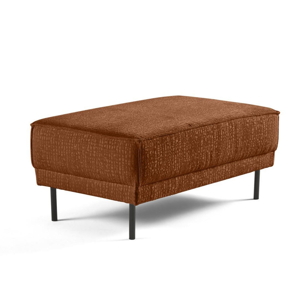 LISA DESIGN Charlie - pouf - pieds hauts - en tissu velours relief