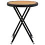 Voir la diapositive 2 : VIDAXL Table a the Noir 60 cm Resine tressee et bois d'acacia solide
