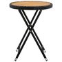 Voir la diapositive 2 : VIDAXL Table a the Noir 60 cm Resine tressee et bois d'acacia solide