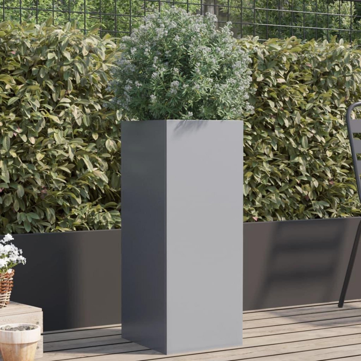 VIDAXL Jardiniere argente 32x29x75 cm acier galvanise
