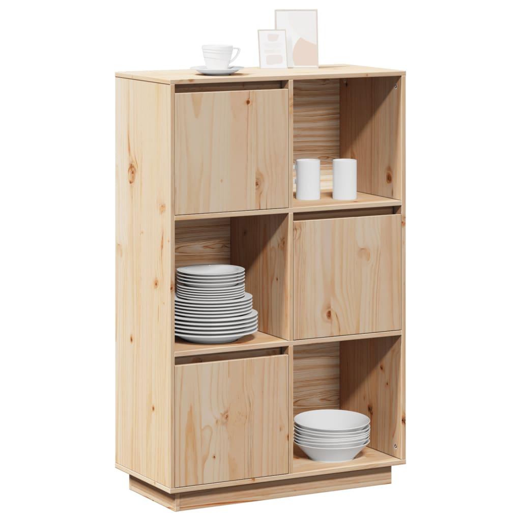 Voir la diapositive 4 : VIDAXL Buffet haut 74x35x117 cm Bois massif de pin