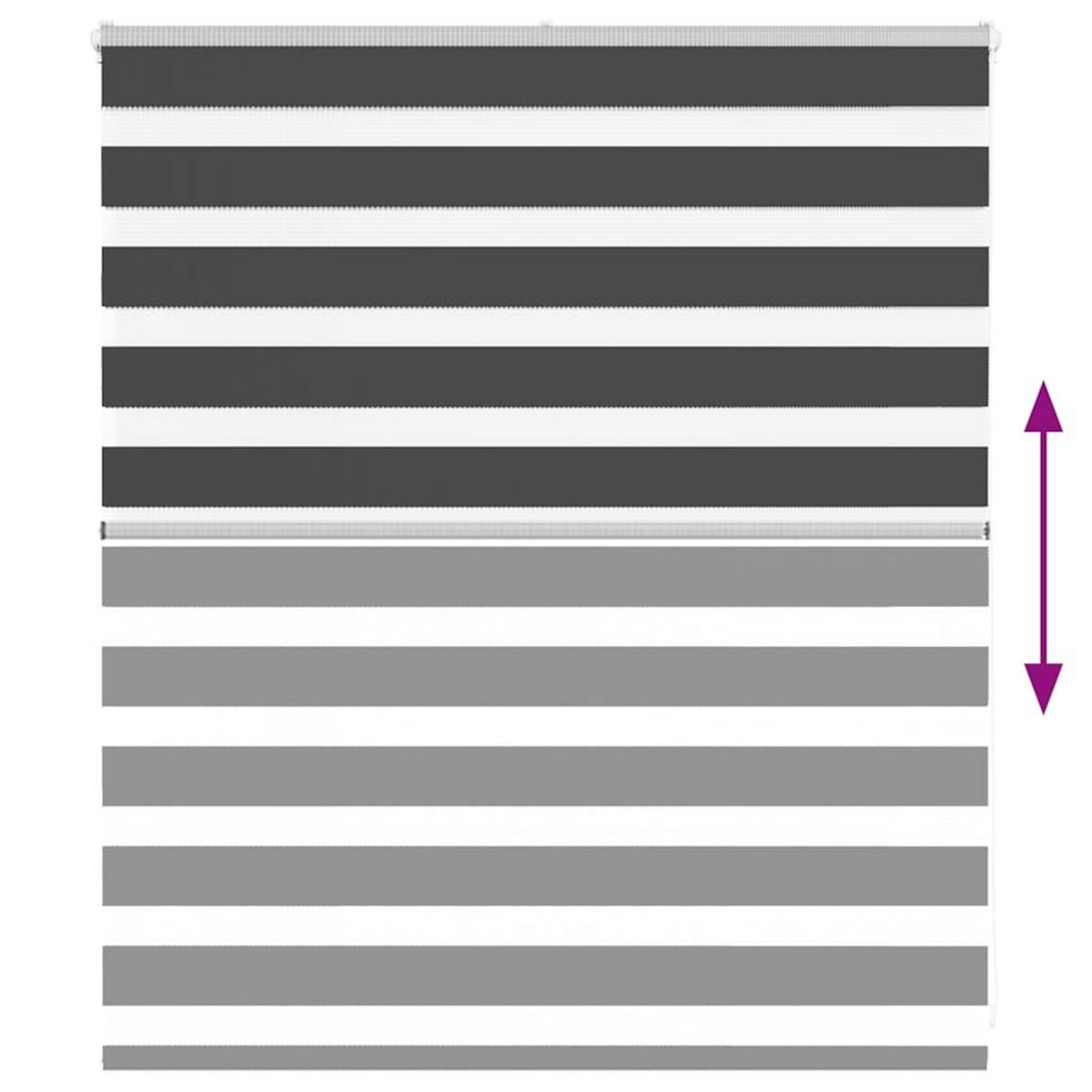 VIDAXL Store zebre noir 125x100 cm largeur du tissu 120,9 cm polyester