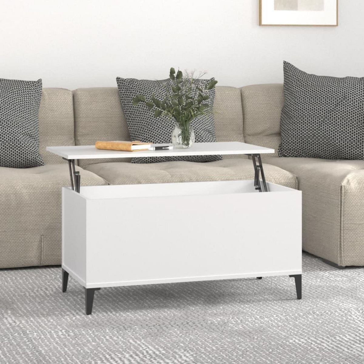 VIDAXL Table basse Blanc 90x44,5x45 cm Bois d'ingenierie