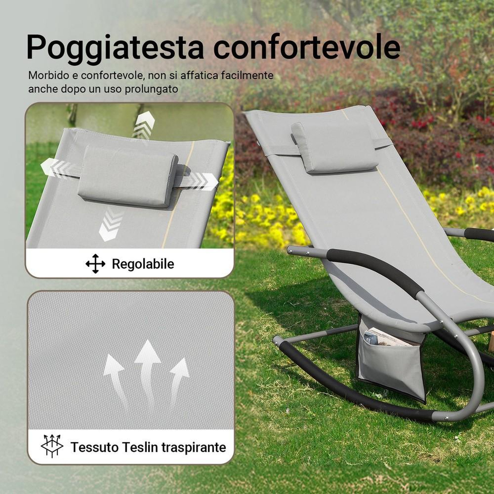 Voir la diapositive 5 : SOBUY SoBuy - Fauteuil À Bascule De Jardin pliable - Moderne - OGS28