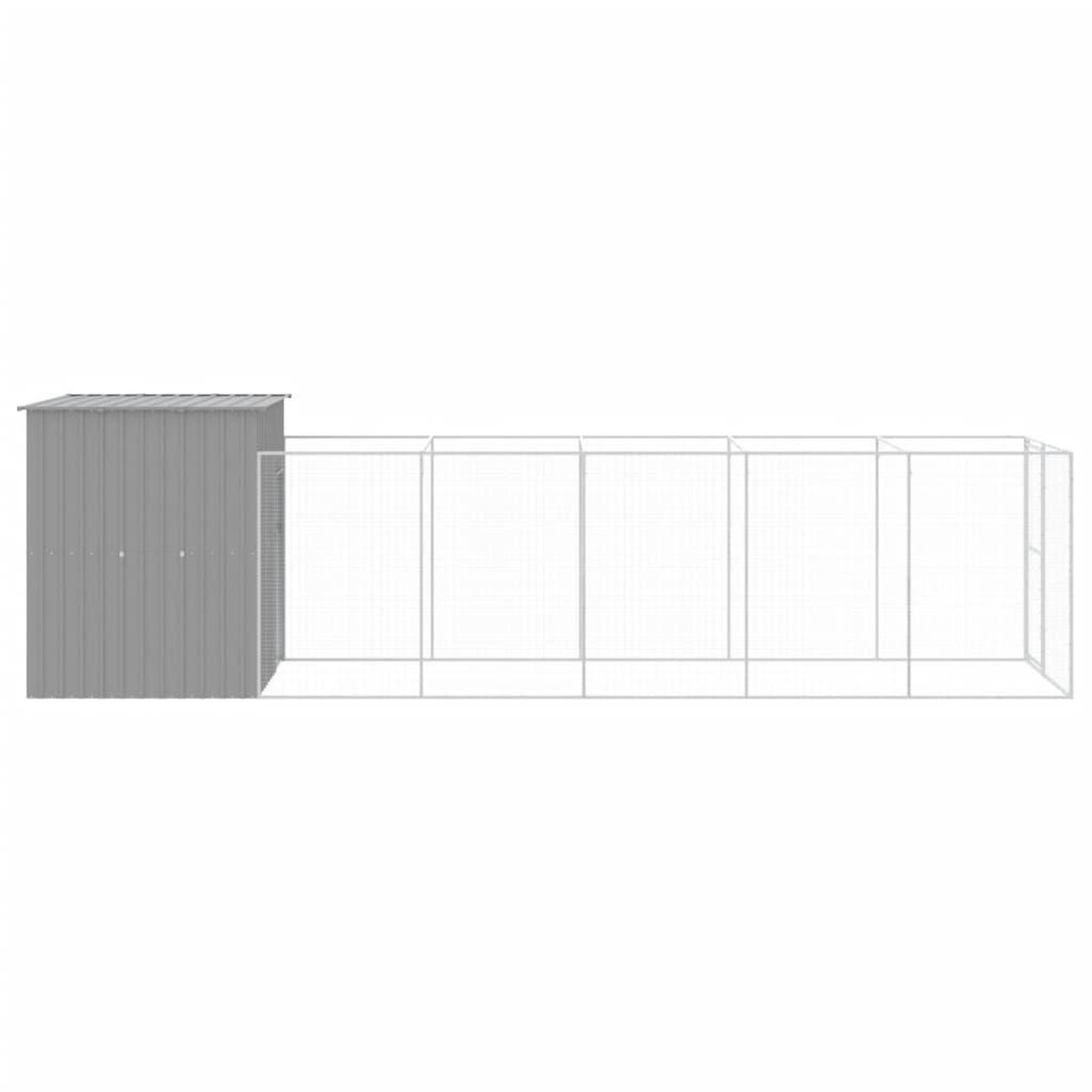 Voir la diapositive 4 : VIDAXL Niche pour chien avec cour gris clair 165x659x181 cm