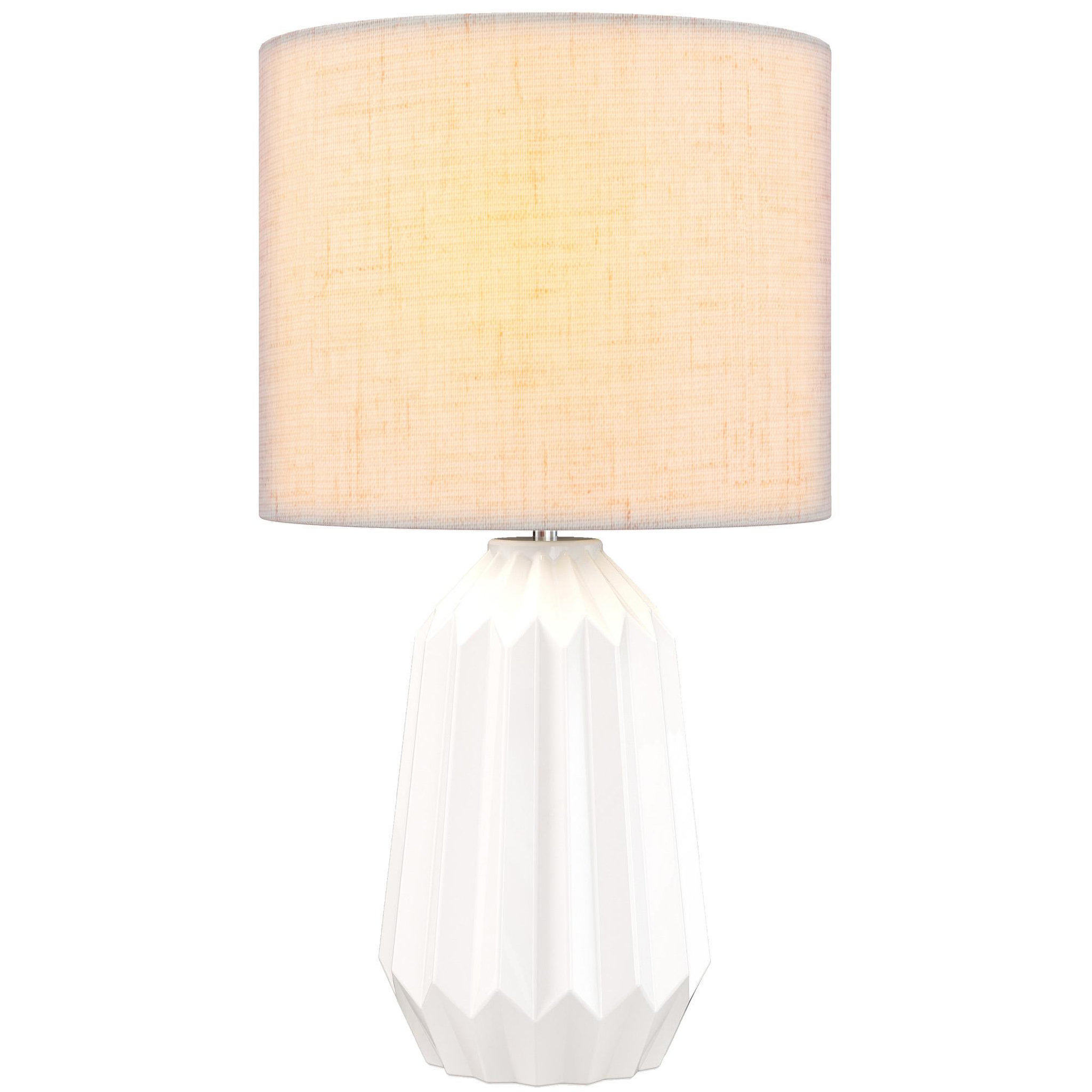 Voir la diapositive 5 : HOMCOM Lampe de table design néo-rétro céramique géométrique lin