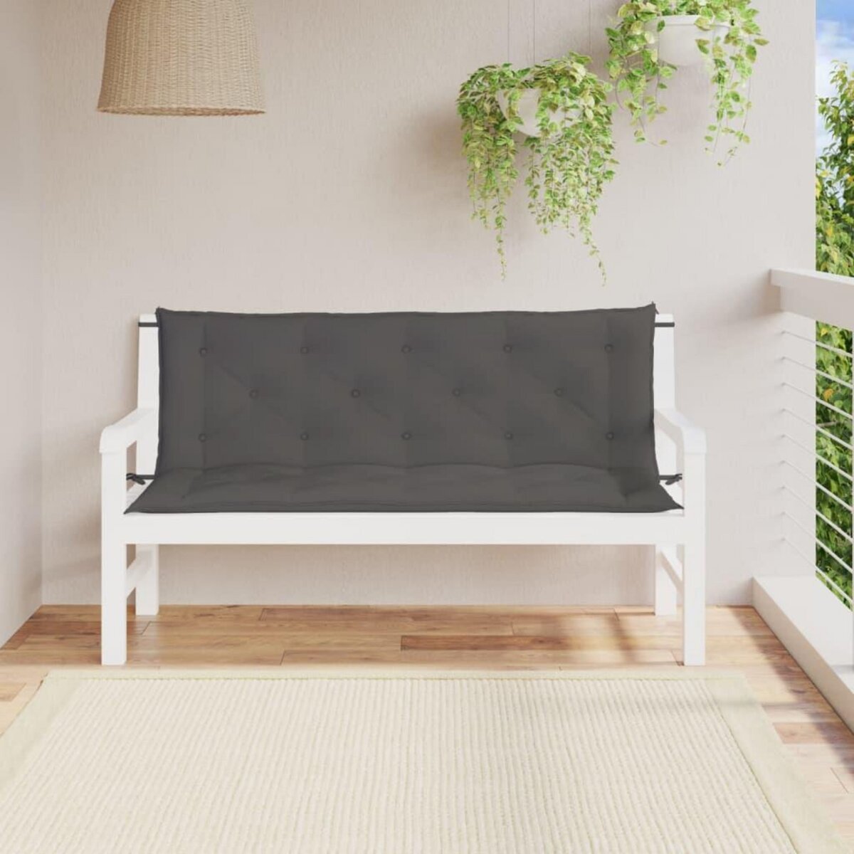 VIDAXL Coussins de banc de jardin lot de 2 anthracite tissu Oxford