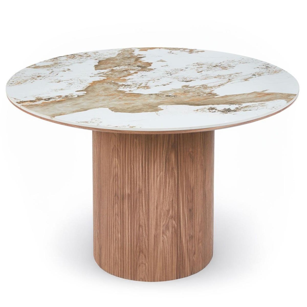 Paris Prix Table à Manger Effet Marbre  Agnes  120cm Blanc