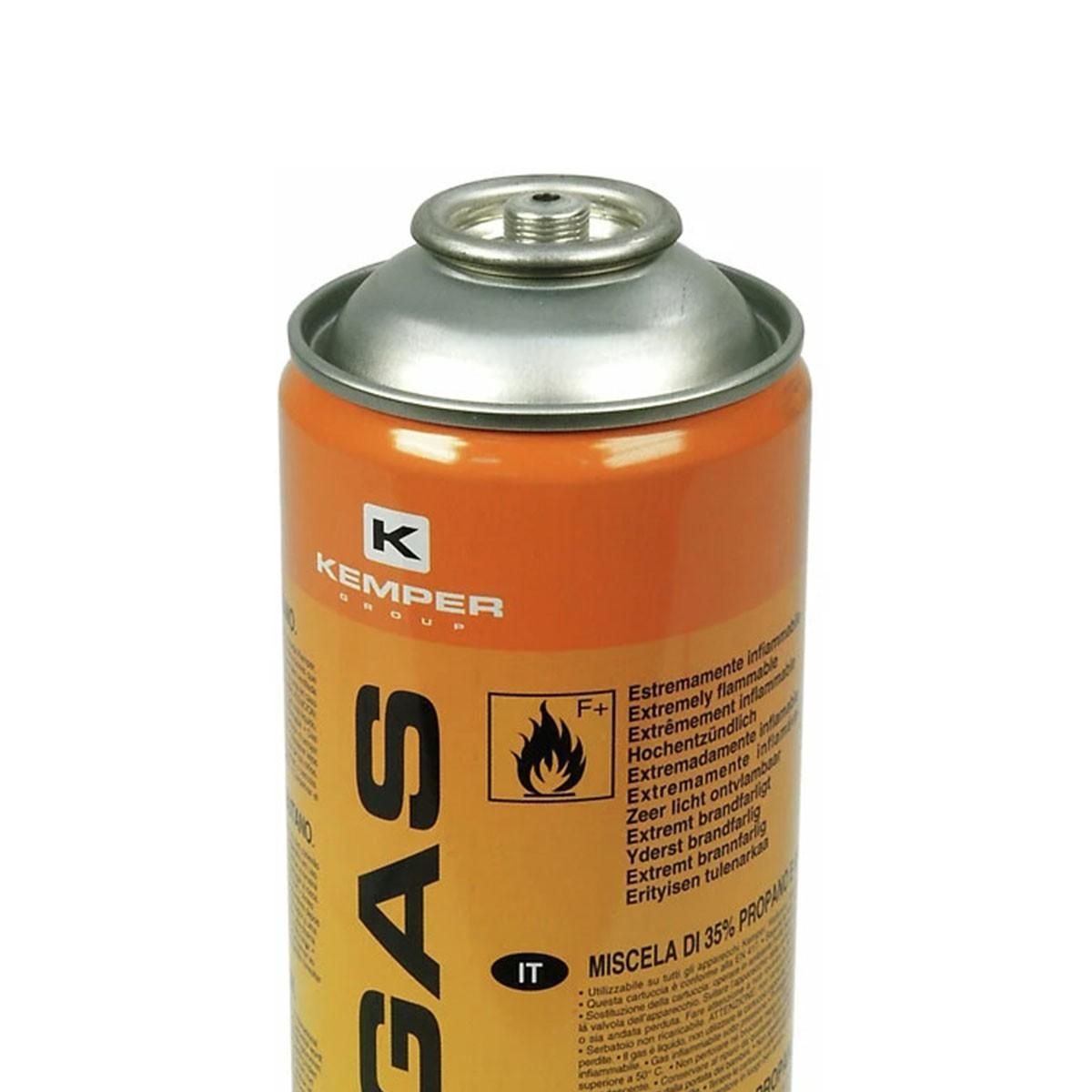 Kemper Pack de 6 Cartouches gaz 330g Bouteilles Butane propane 600ml Kemper Bonbonne gaz universelle valve 7/16