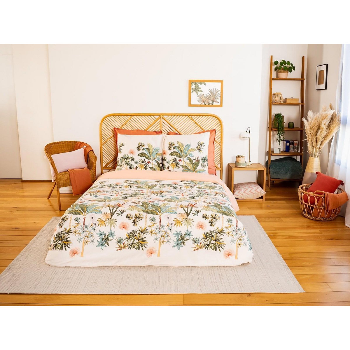 Home collection Parure housse de couette 3pcs 240x220 100% coton bci adouci 57 fils mig