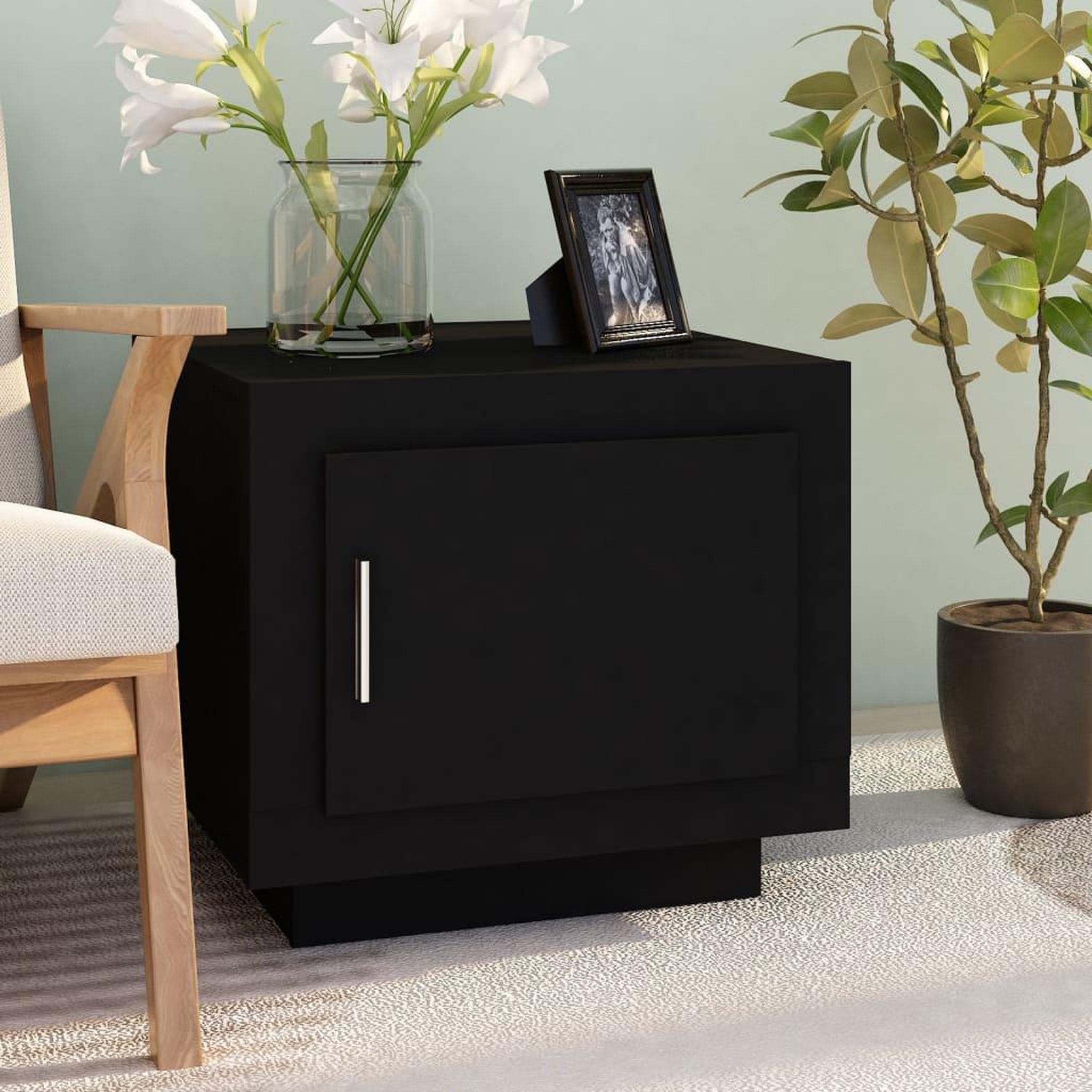 Voir la diapositive 1 : VIDAXL Table basse noir 51x50x45 cm bois d'ingenierie