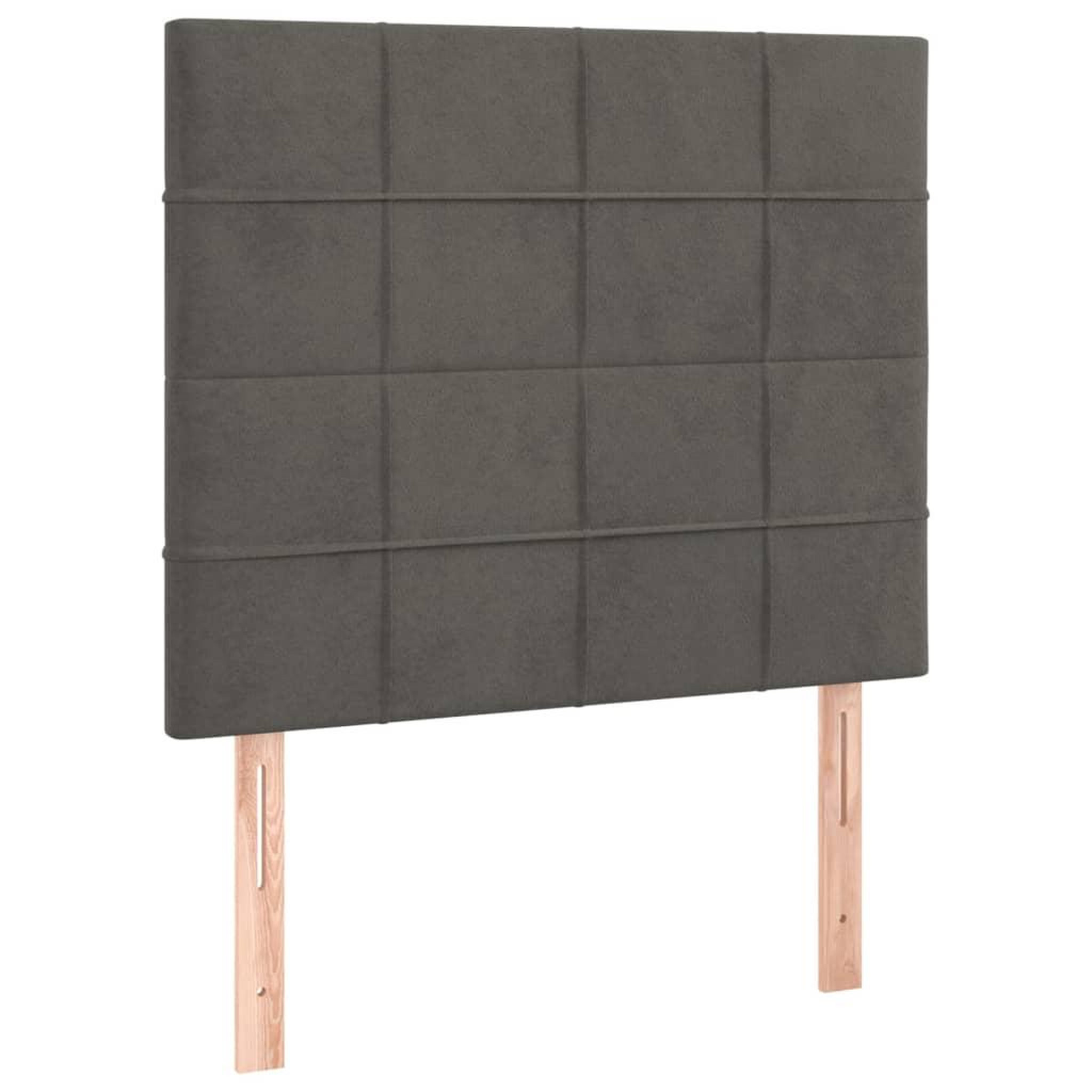 Voir la diapositive 2 : VIDAXL Tetes de lit 2 pcs Gris fonce 100x5x78/88 cm Velours