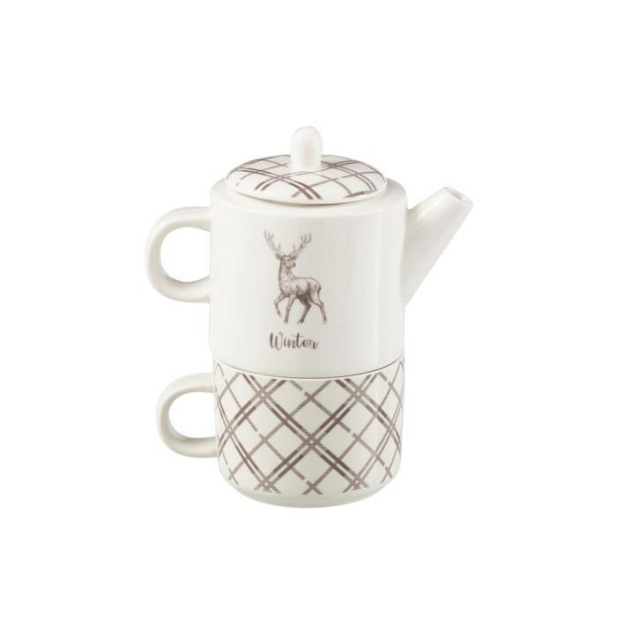 Paris Prix Théière Avec Tasse  Renne Winter  78cl Blanc