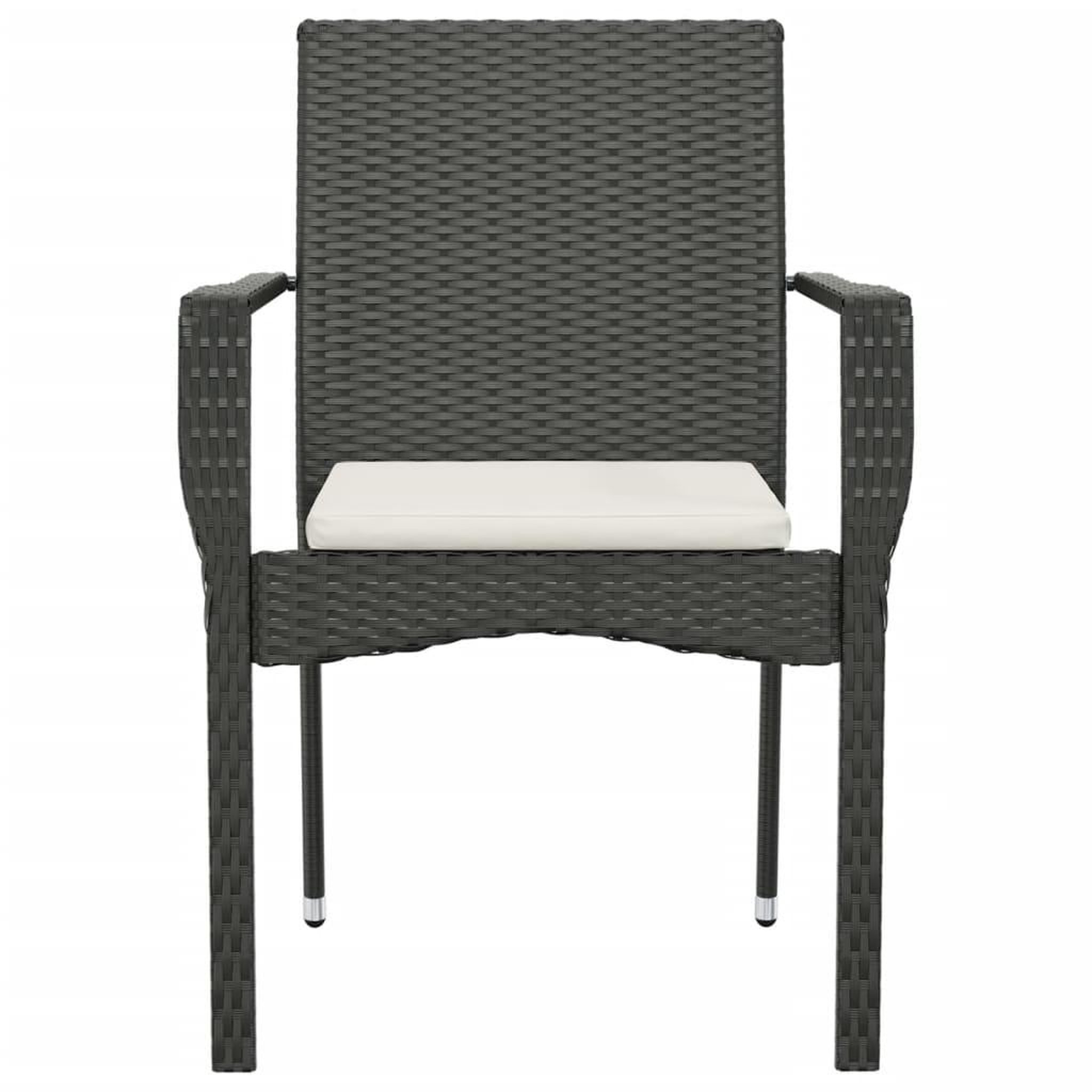 Voir la diapositive 5 : VIDAXL Chaises de jardin lot de 2 avec coussins Resine tressee Noir
