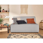 LISA DESIGN Onyx - canapé droit 2 places - en velours côtelé. Coloris disponibles : Gris, Noir, Beige, Orange, Vert, Jaune, Bleu