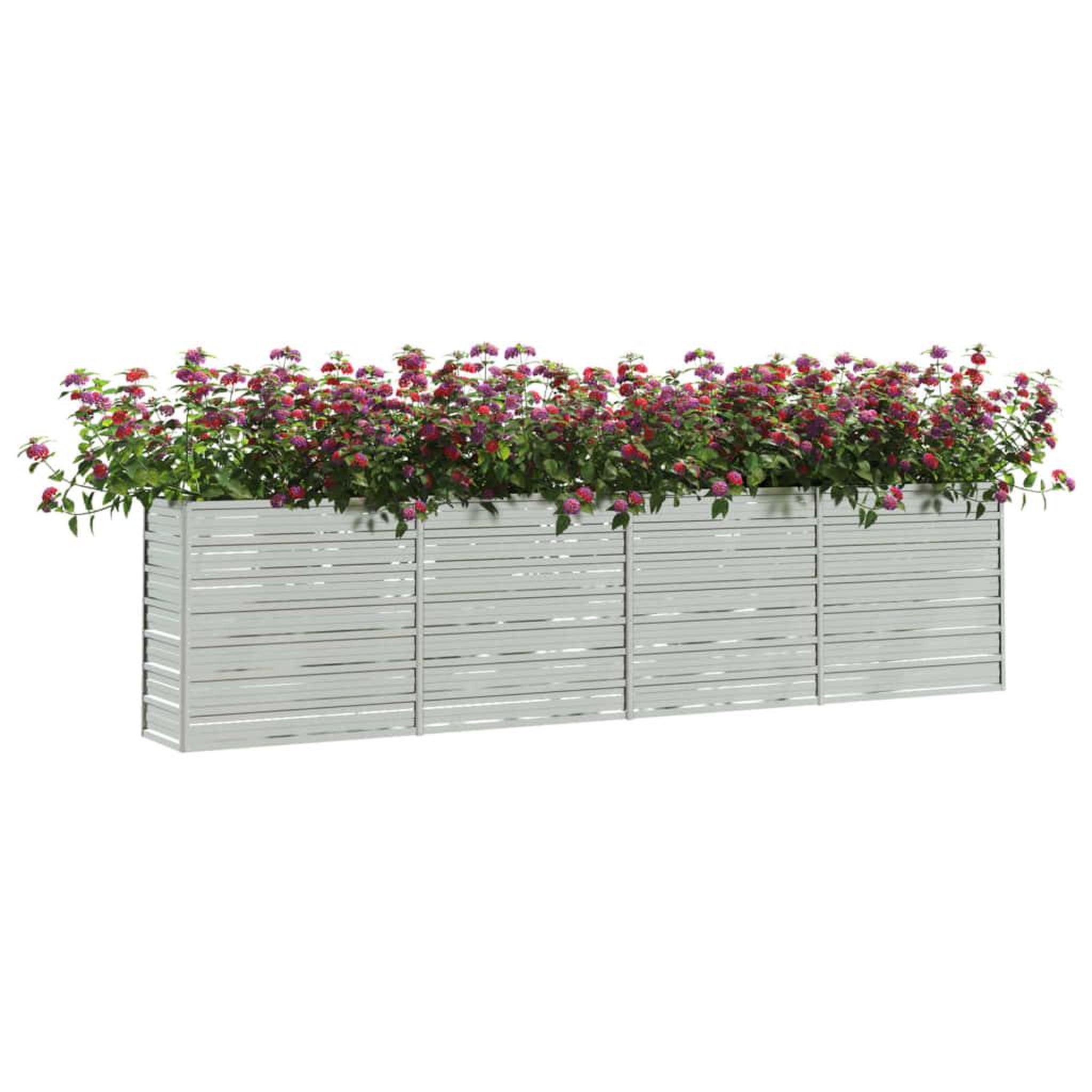 Voir la diapositive 3 : VIDAXL Lit sureleve de jardin 320x40x77 cm Acier galvanise Argente