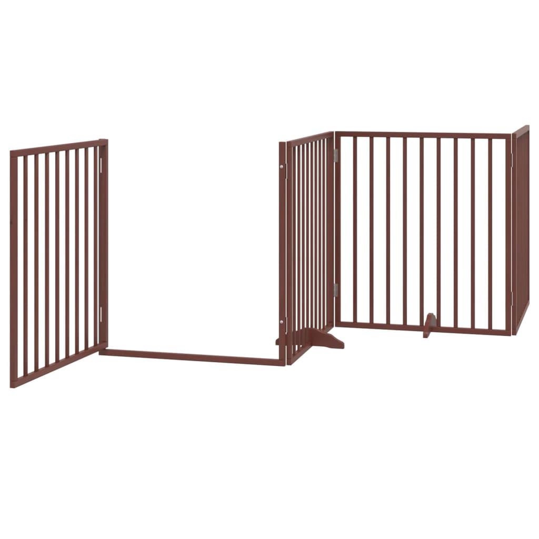Voir la diapositive 4 : VIDAXL Barriere pour chiens avec porte 4 panneaux bois de peuplier