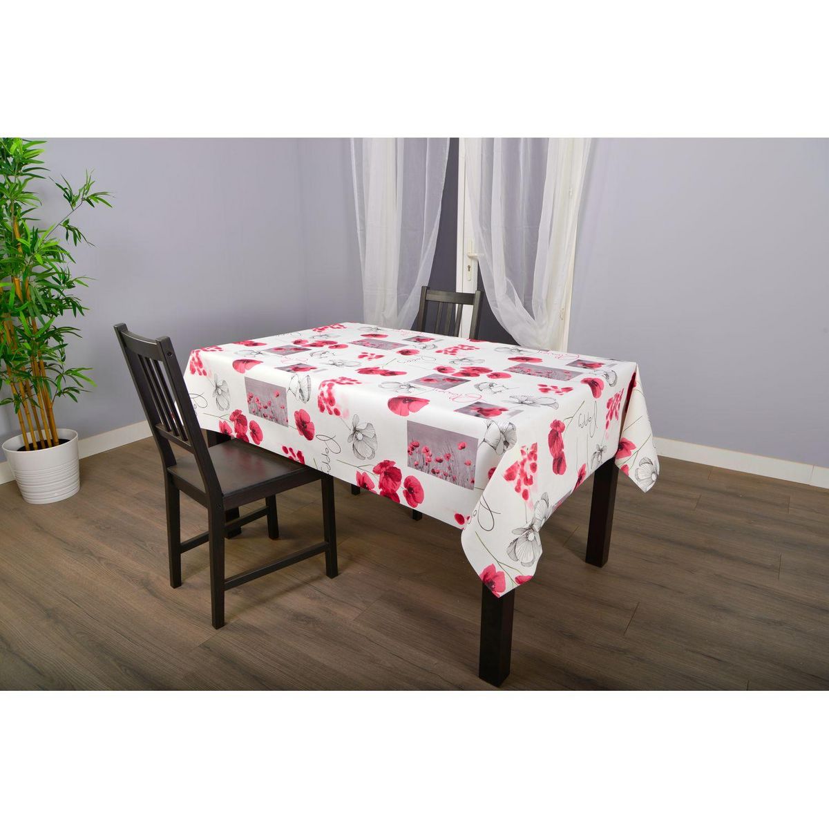 HABITABLE Nappe en toile cirée design coquelicots Poppy