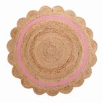Paris Prix Tapis Déco Enfant Rond  Rosaly  90cm Beige