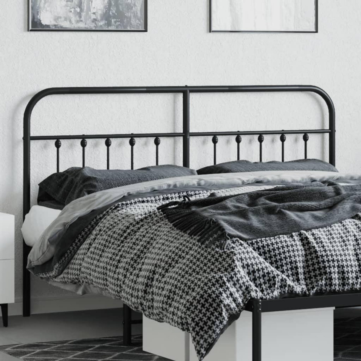 VIDAXL Tete de lit metal noir 180 cm