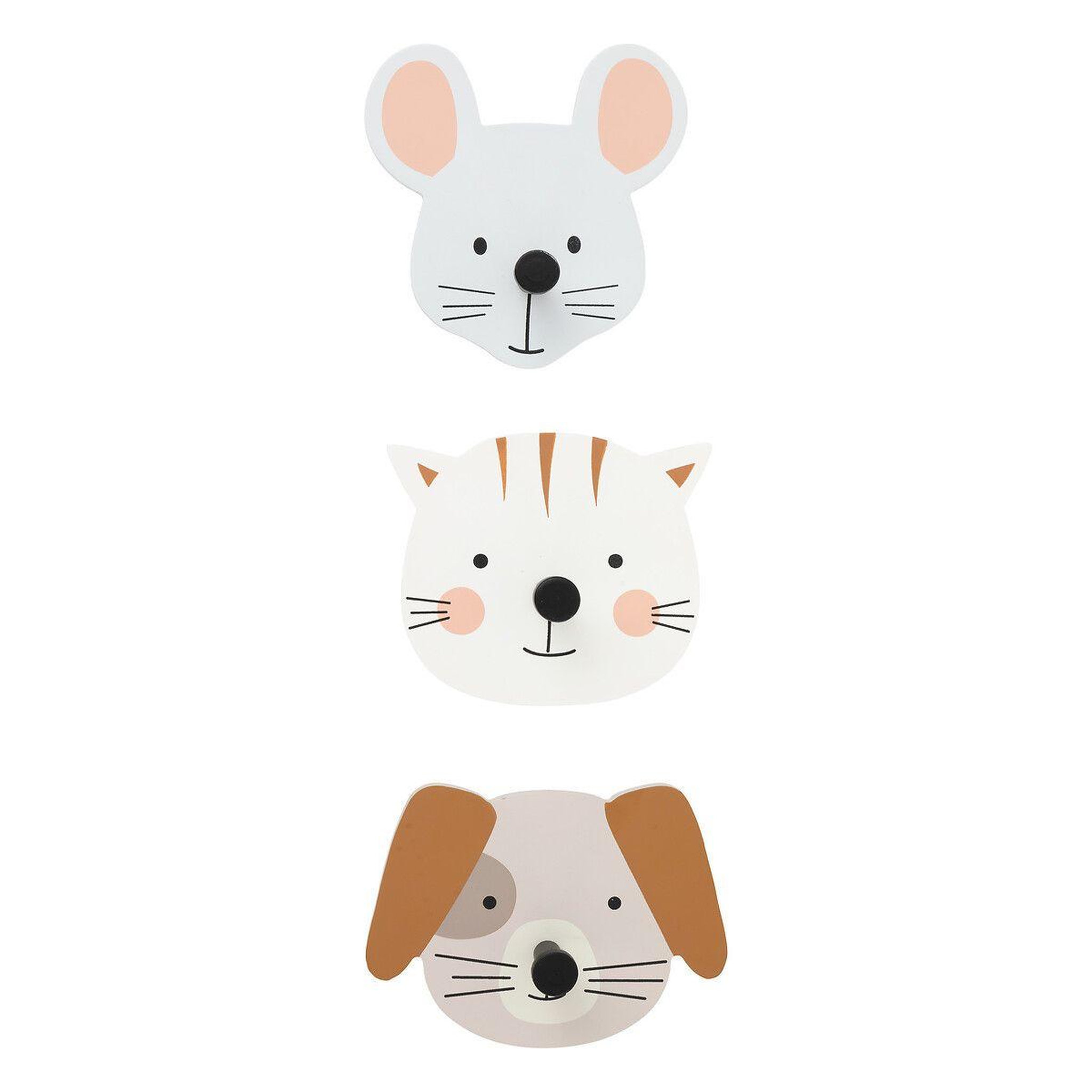 Voir la diapositive 1 : Atmosphera Kids Lot de 3 patères déco  animaux  10cm multicolore