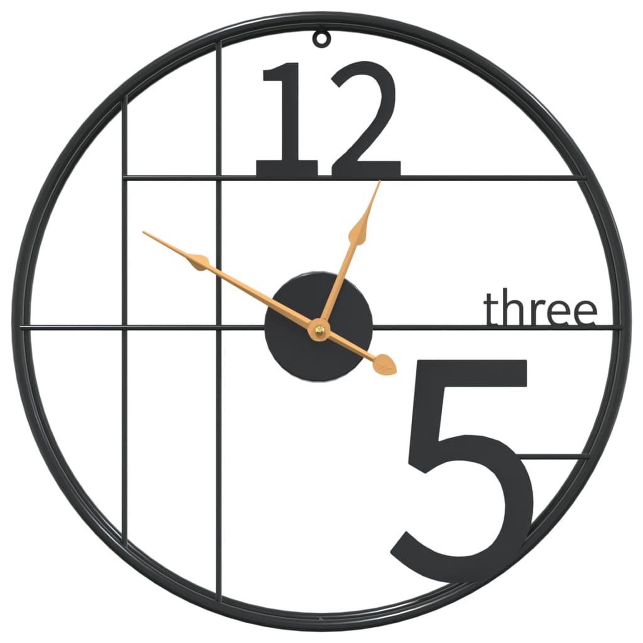 Voir la diapositive 2 : VIDAXL Horloge murale noir Ø50 cm fer