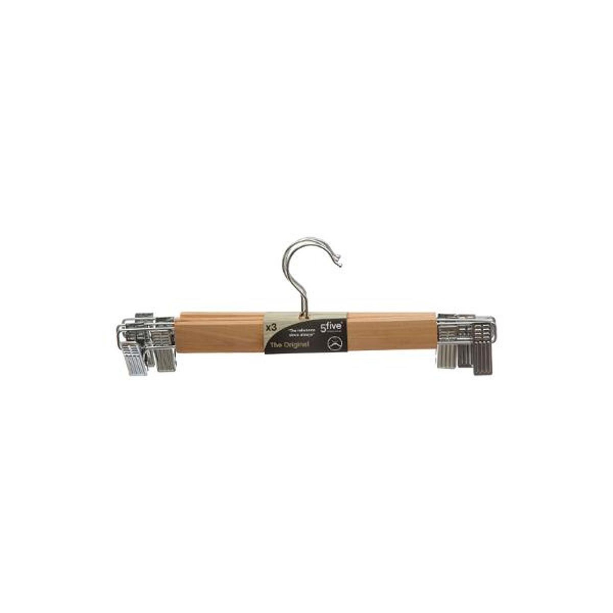 Voir la diapositive 3 : FIVE Lot de 3 cintres à pince en métal 33cm naturel