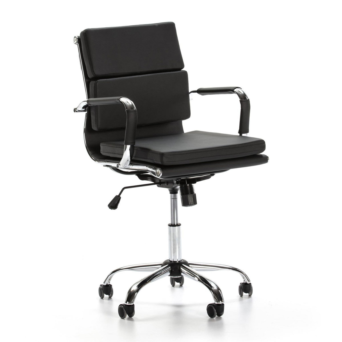 VS VENTA-STOCK Fauteuil de Bureau Fenix inclinable Noir, Cuir synthétique