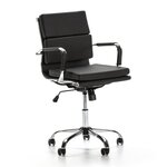 VS VENTA-STOCK Fauteuil de Bureau Fenix inclinable Noir, Cuir synthétique