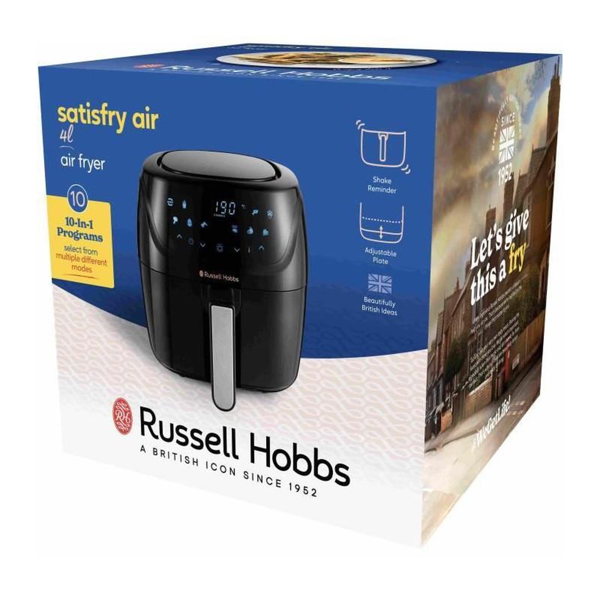Voir la diapositive 2 : Russell Hobbs Friteuse a air - RUSSELL HOBBS - SatisFry Medium 4L - 27160-56 - 1350 W - 4 L - 10 programmes - Noir