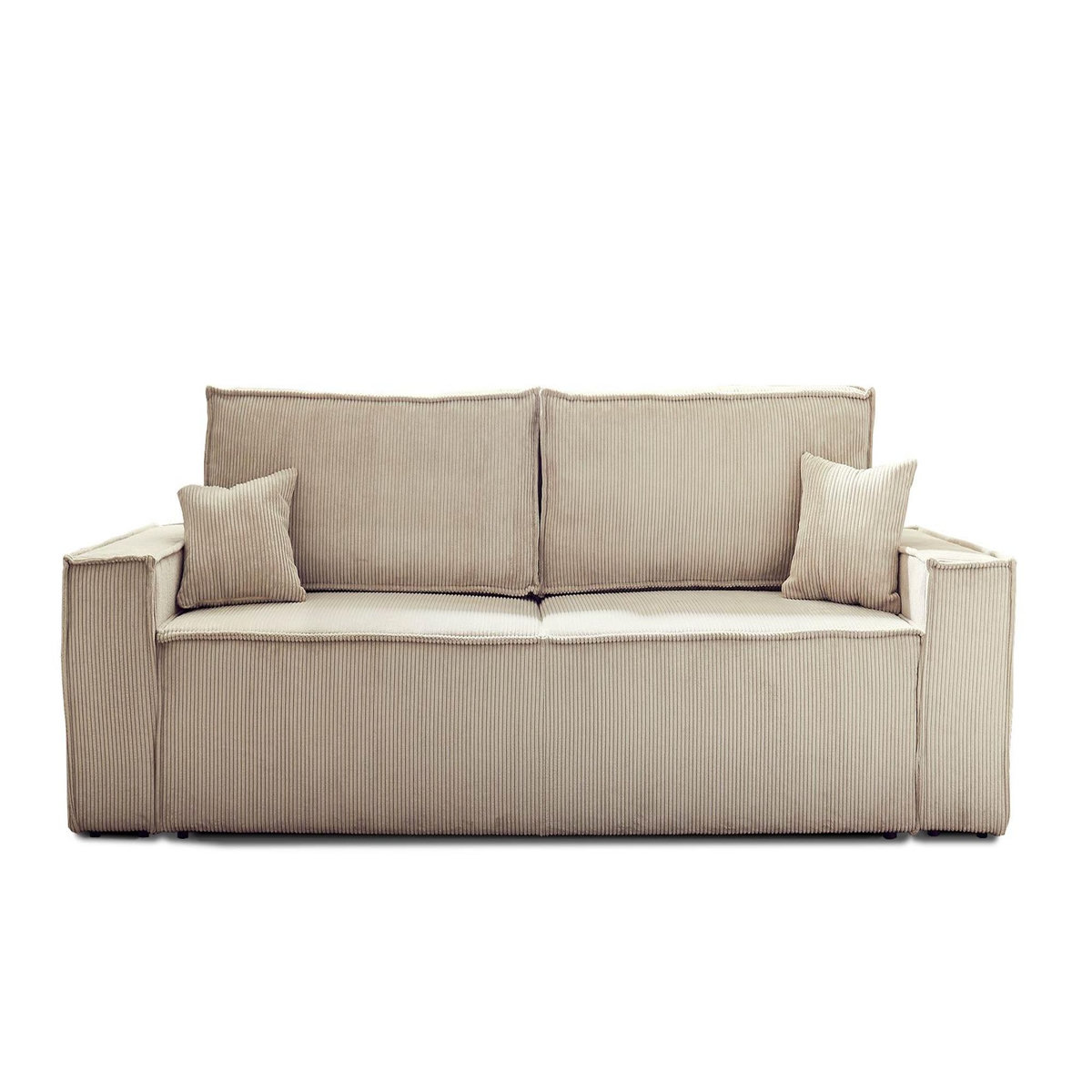 BEST MOBILIER Dellia - canapé 3 places convertible - avec coffre - en velours côtelé - style contemporain