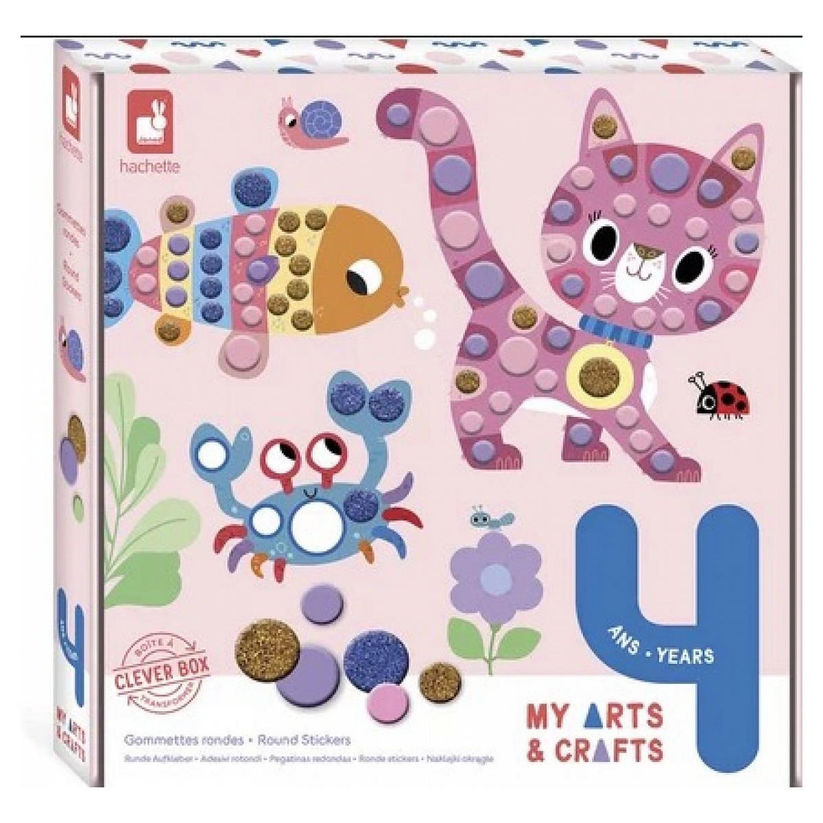 Juratoys-Janod Gommettes Rondes Colorées pour Enfants de 4 Ans - Activité Manuelle Créative