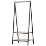 Voir la diapositive 1 : HOMCOM Portant à vêtements penderie style contemporain triangulaire dim. 64L x 43l x 149H cm 2 étagères MDF bois clair acier noir