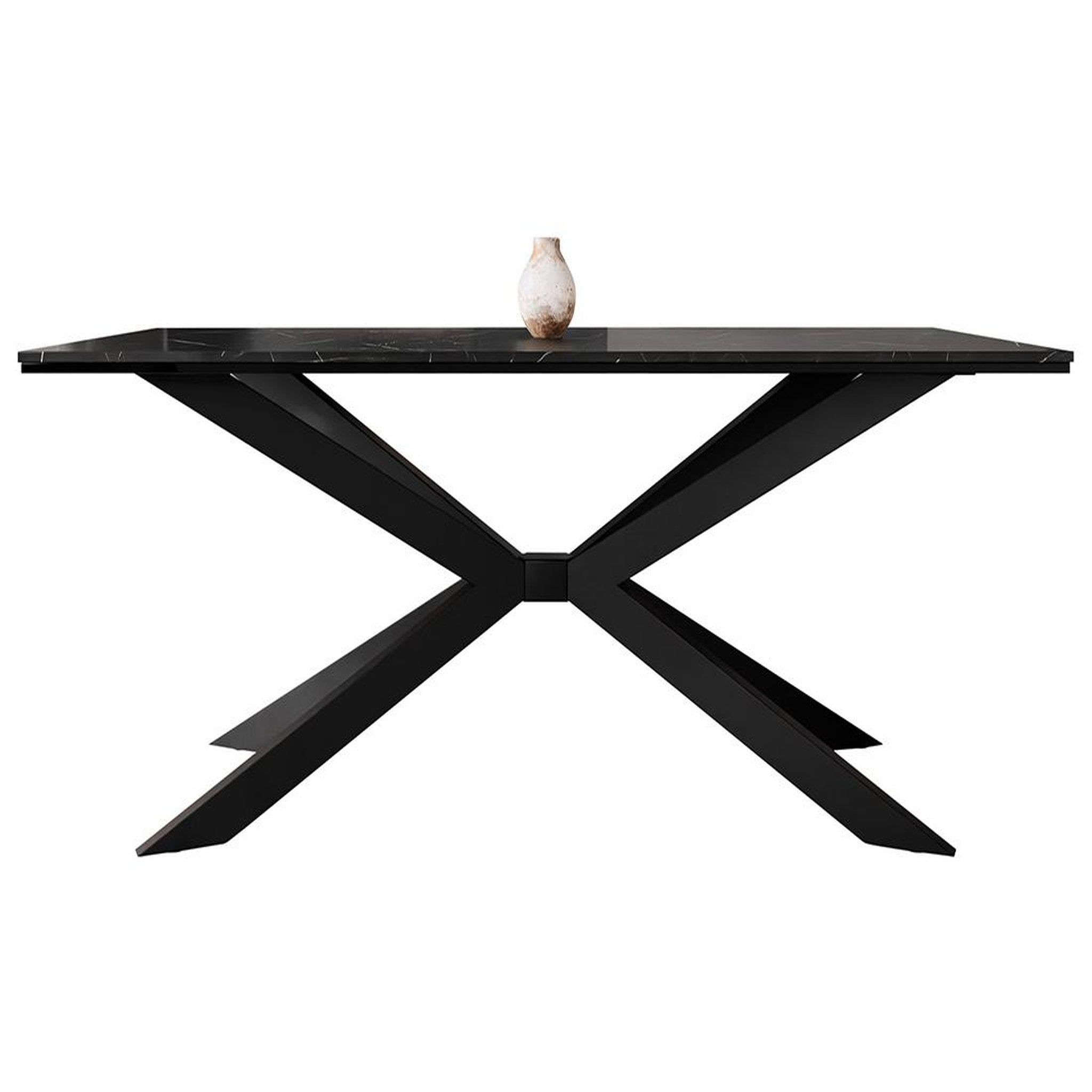 Voir la diapositive 4 : BEST MOBILIER Casey - table à manger - plateau effet marbre - pieds en métal - 4 à 8 personnes