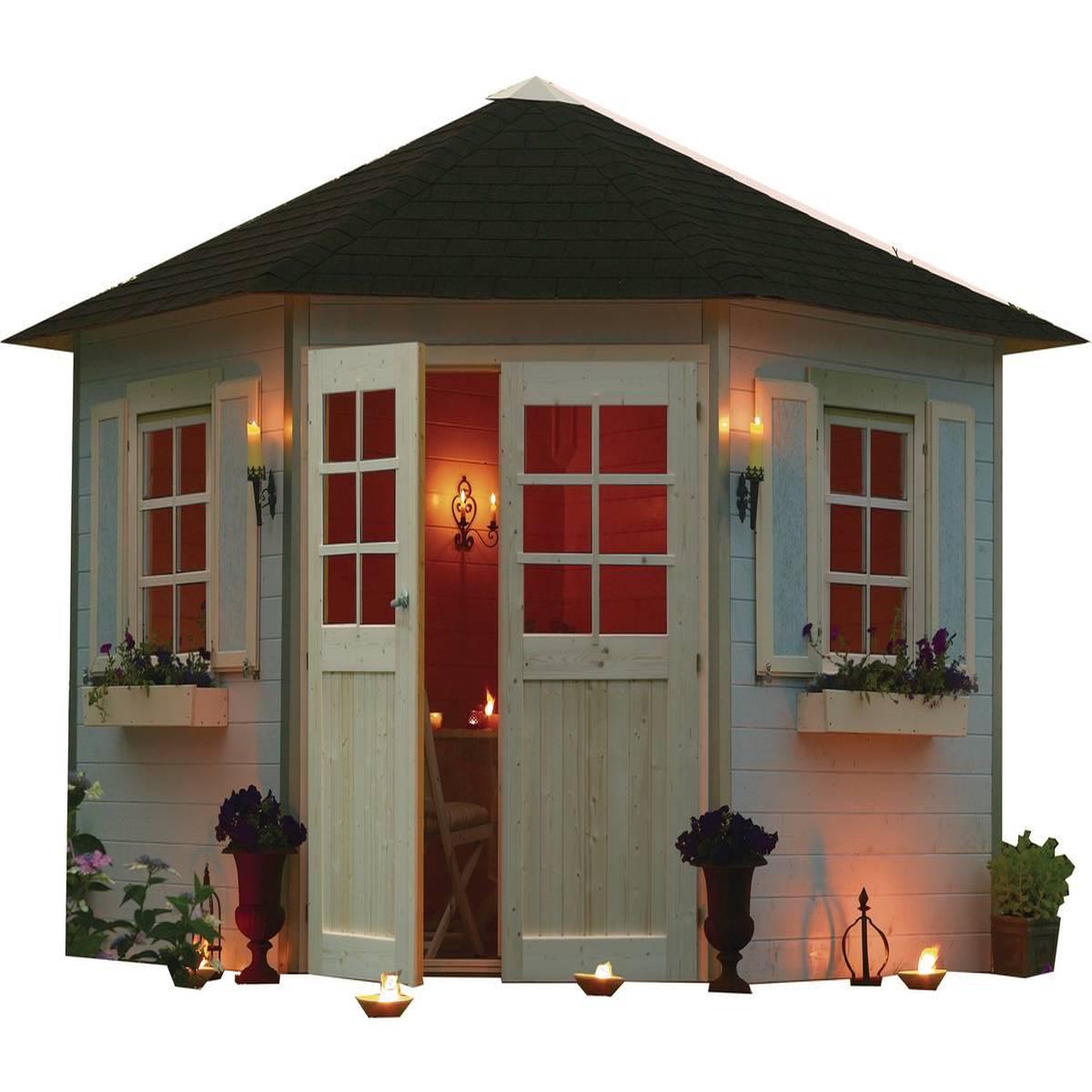 Habitat et Jardin Abri jardin pentagone  Nancy  - 7.88 m² - 4.24 x 3 x 2.82 m - 28 mm