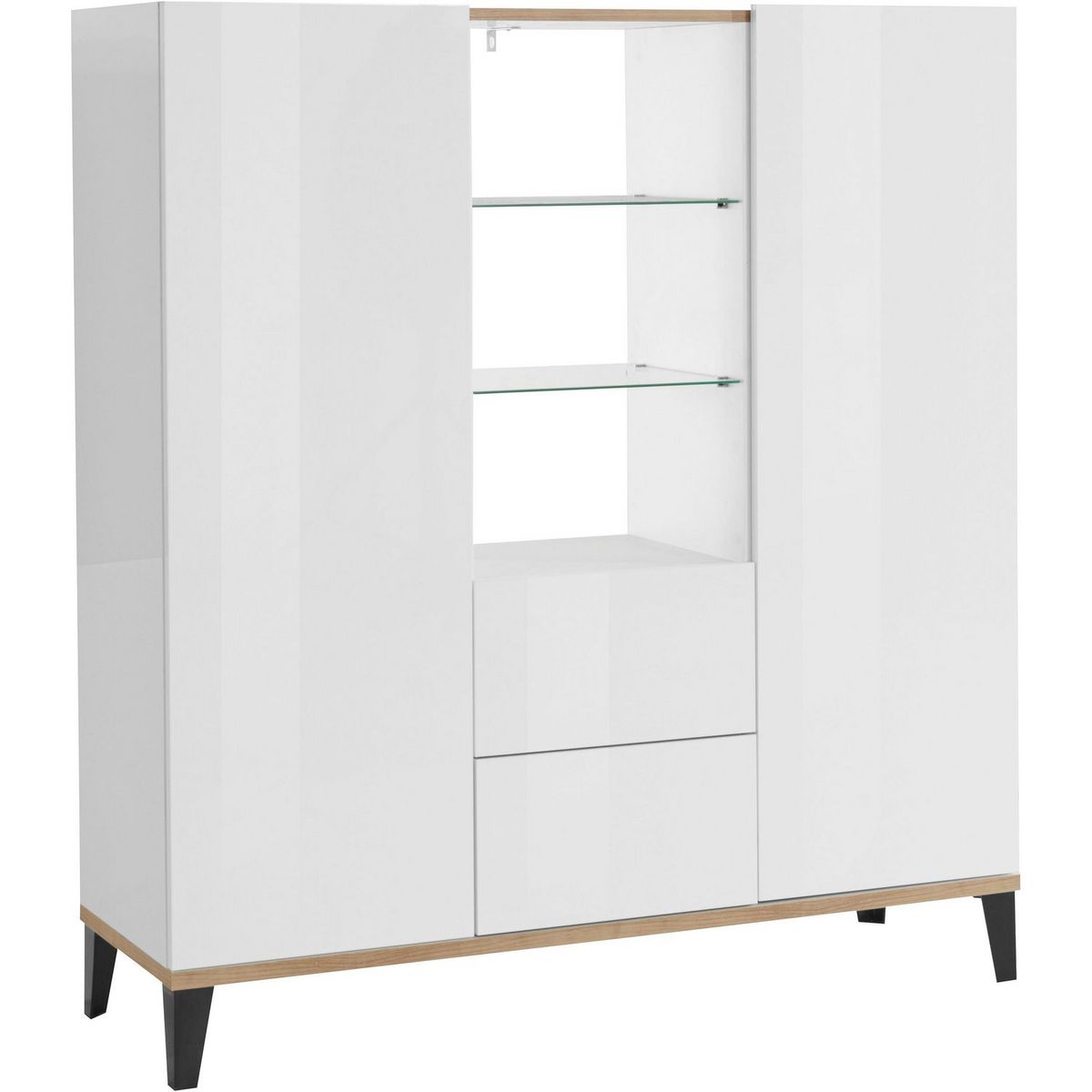 Buffet haut moderne 2 portes 2 tiroirs L120cm BARI