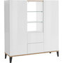 Voir la diapositive 2 : Buffet haut moderne 2 portes 2 tiroirs L120cm BARI