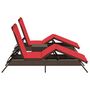 Voir la diapositive 5 : VIDAXL Chaises longues lot de 2 avec table marron resine tressee