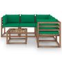 Voir la diapositive 2 : VIDAXL Salon de jardin 6 pcs avec coussins vert Bois de pin impregne