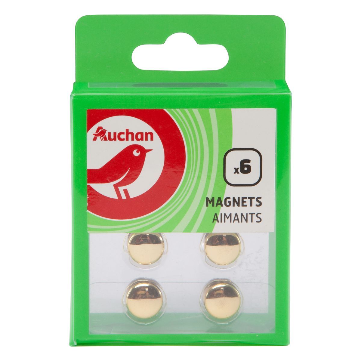AUCHAN  Boîte de 6 magnets or