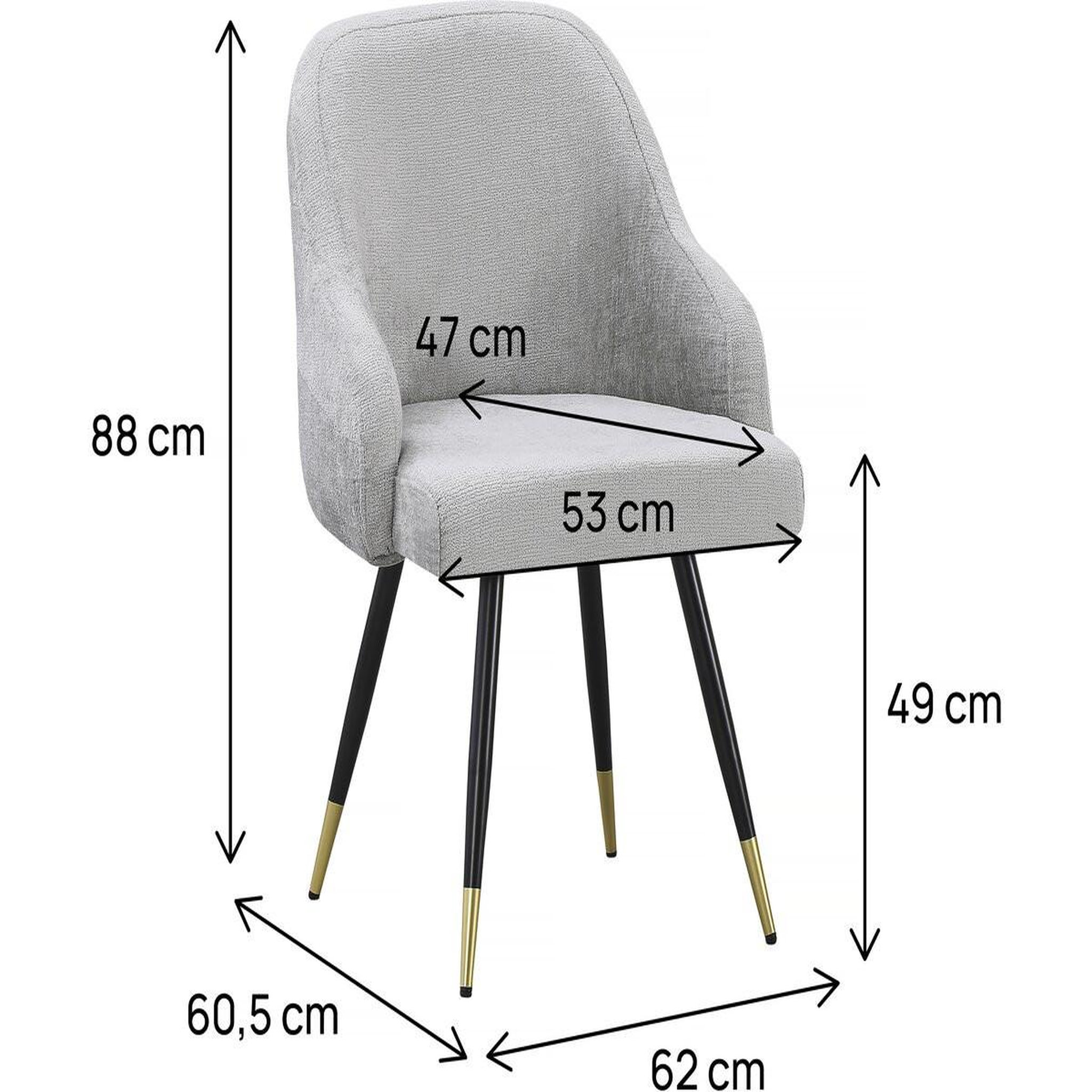 Voir la diapositive 3 : Habitat et Jardin Lot de 2 chaises en tissu  harmony  - 54 x 57 x 90 cm - beige