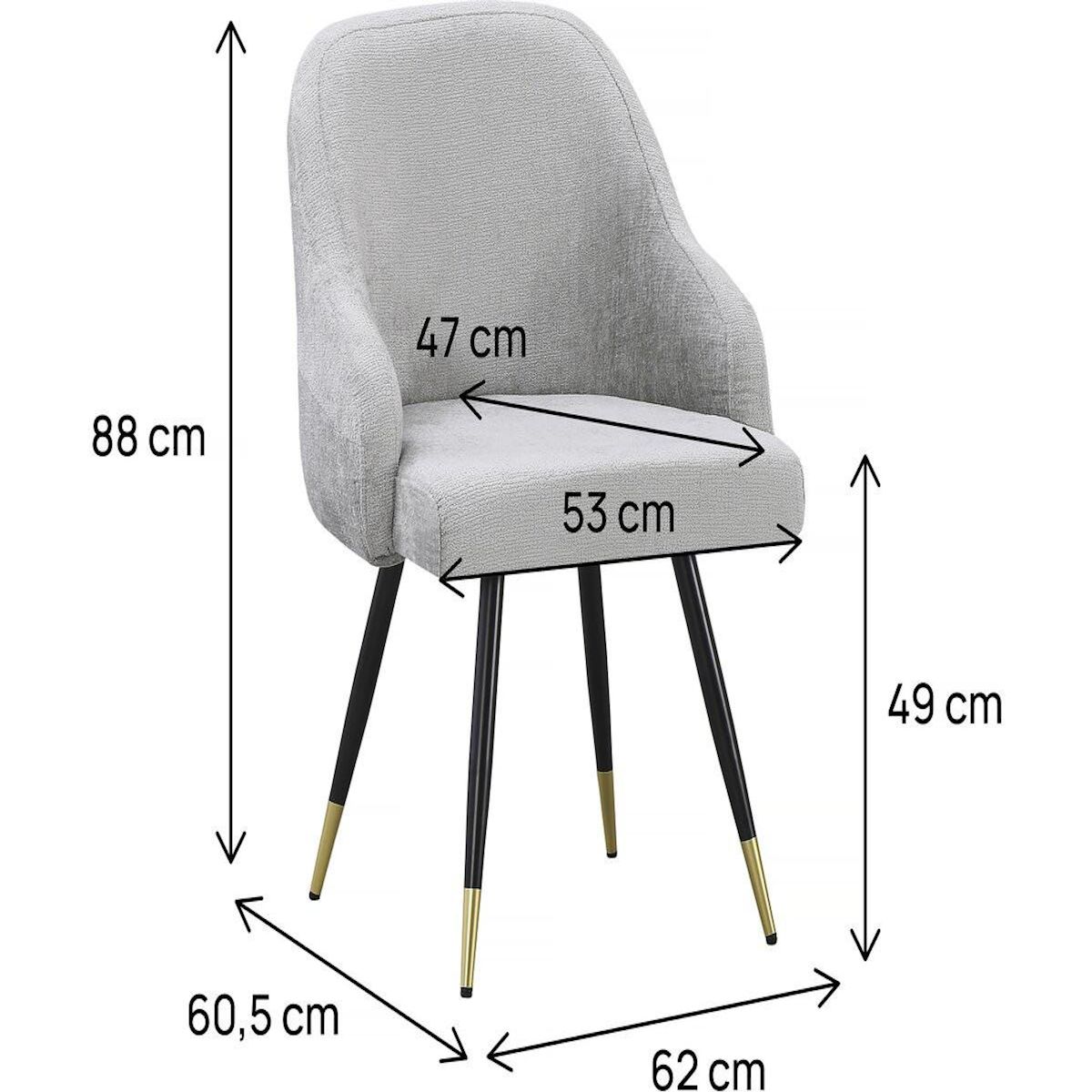 Habitat et Jardin Lot de 2 chaises en tissu  Harmony  - 54 x 57 x 90 cm - Beige