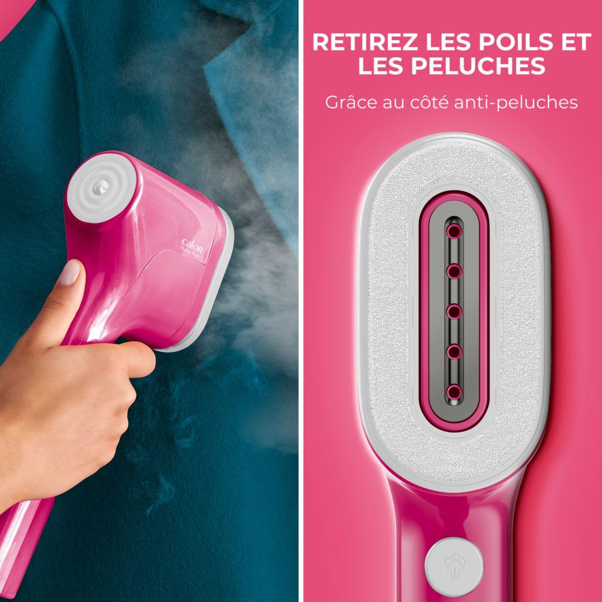 Voir la diapositive 5 : CALOR Défroisseur vapeur DT2023C6 Pure Pop Rose