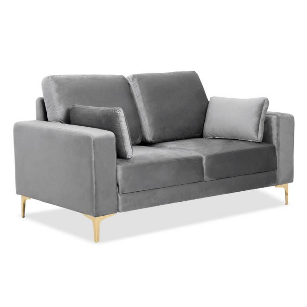 Paris Prix Canapé 2 Places en Velours  Ignacio  158cm Gris