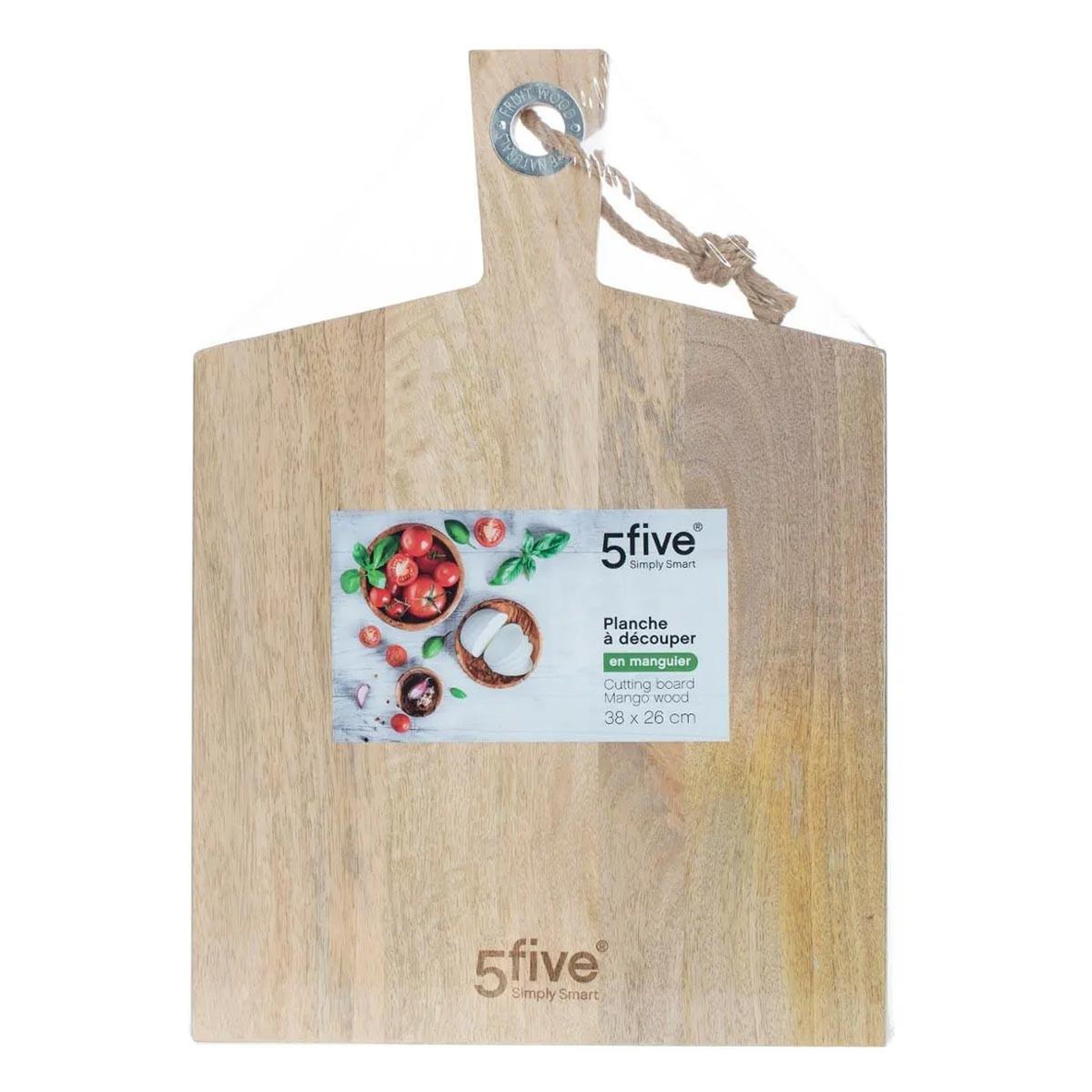 Voir la diapositive 4 : FIVE Planche à découper rectangulaire  eloa  38cm naturel