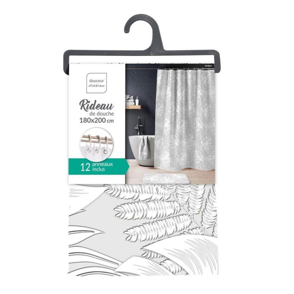 Douceur d'Intérieur Rideau de douche polyester 180x200 Amber