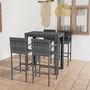 Voir la diapositive 1 : VIDAXL Ensemble de bar d'exterieur 5 pcs accoudoir Resine tressee Gris