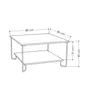 TOILINUX Table basse design métal Marbo - L. 80 x H. 45 cm - Gris